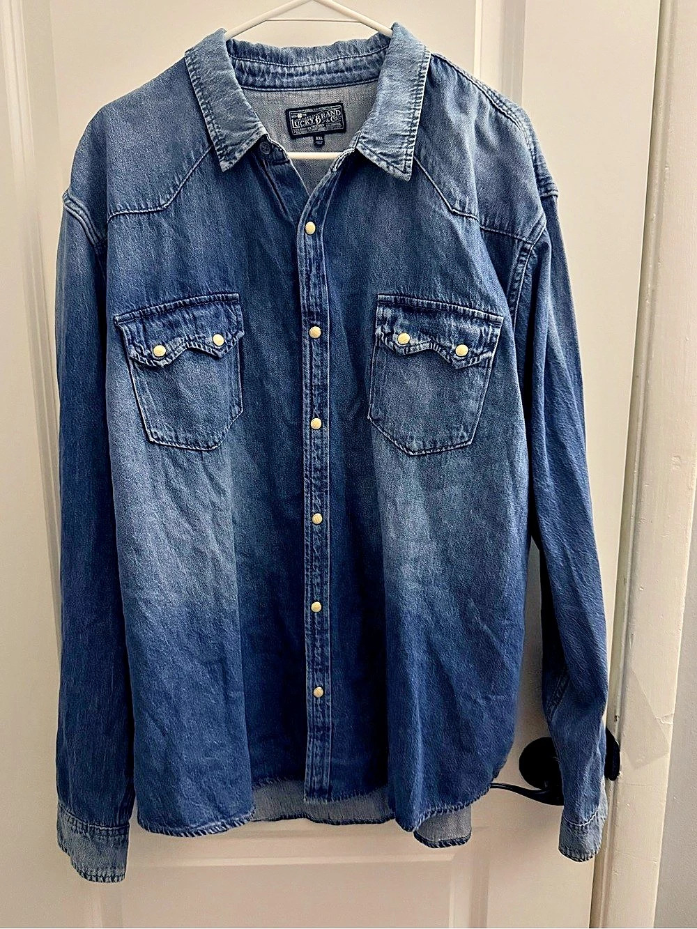 Lucky Brand Western Denim Shirt Denim Button Down Shirt XXL NWT